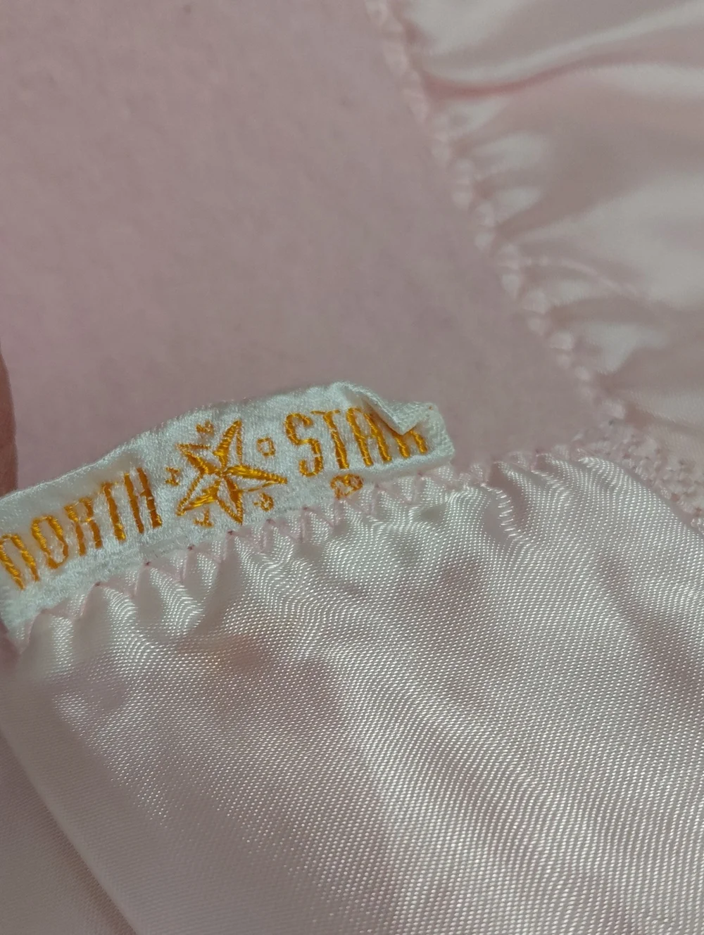 North Star Wool Baby Blanket Pink Satin Trim